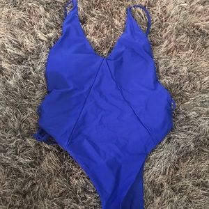 Blue one piece swimsuit